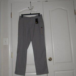 NWT LEE Mid Rise Straight Leg Wrinkle Free Gray Career Pants Size 14 Medium